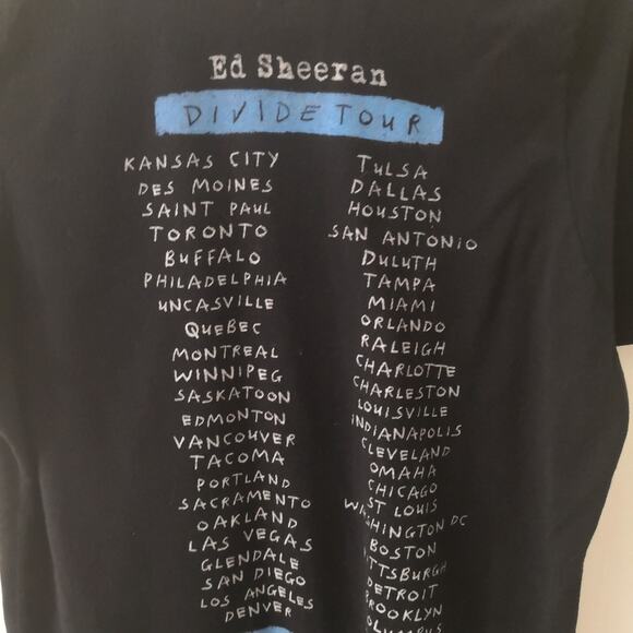 Ed Sheeran Official Divide Concert T-Shirt Music Rocker Collectible Blokecore - Picture 2 of 6